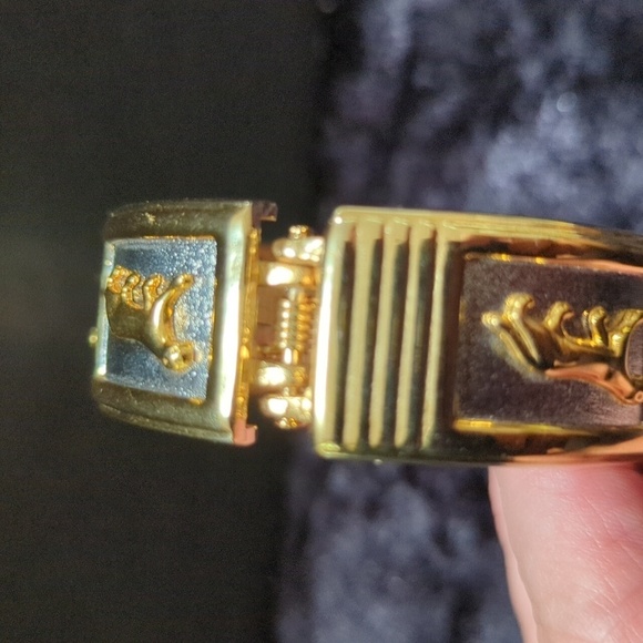 Gruen VTG Bracelet Panther Two Tone Watch GR7140 Stainless Steel Back - UNTESTED - Picture 8 of 9